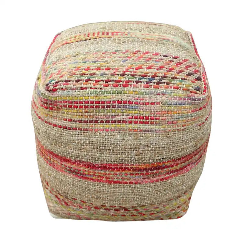 Pouf in Tessuto Bohemien Artigianale Caiman di Christopher Knight Home