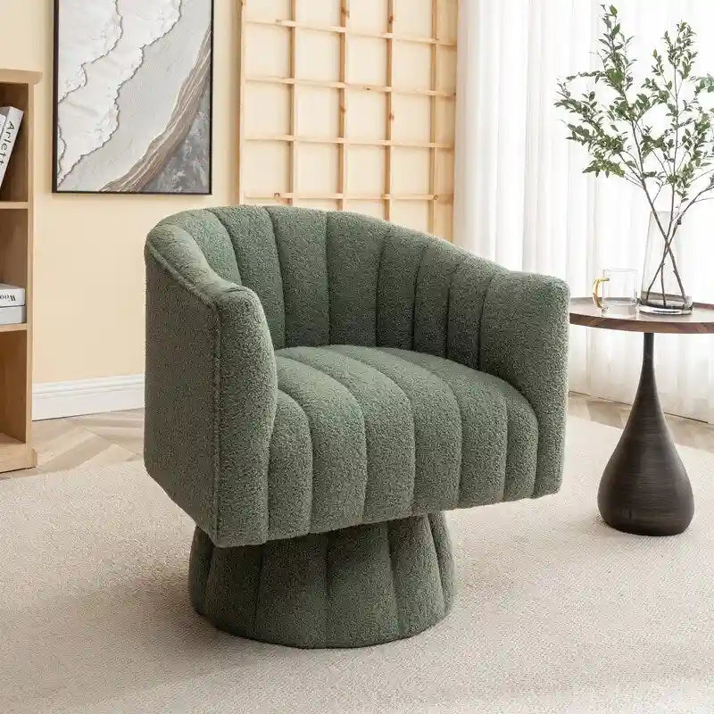 Sedia a botte girevole rotonda imbottita in velluto SEYNAR Modern Glam