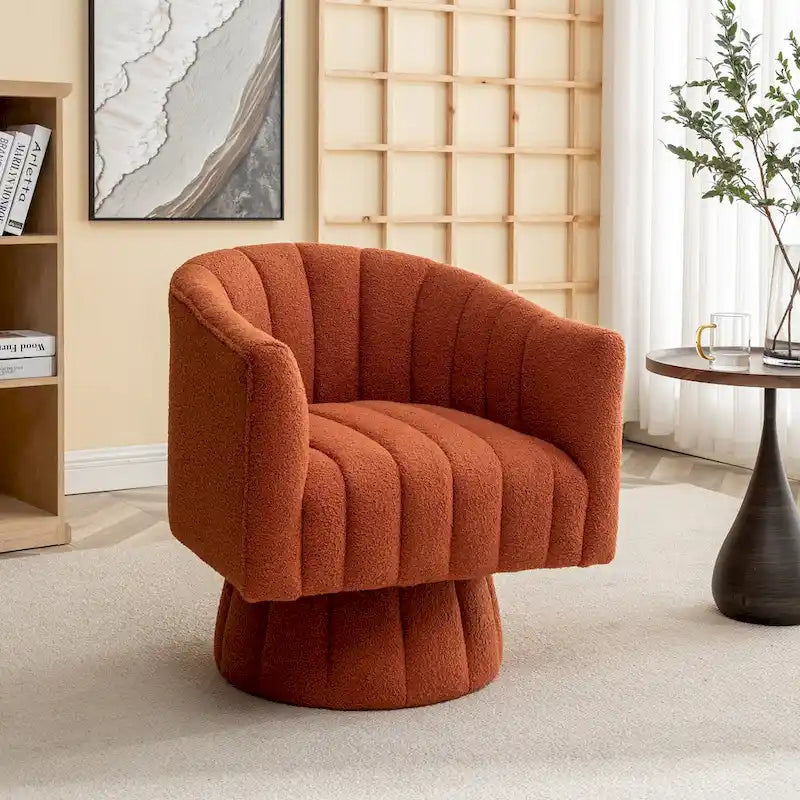 Sedia a botte girevole rotonda imbottita in velluto SEYNAR Modern Glam