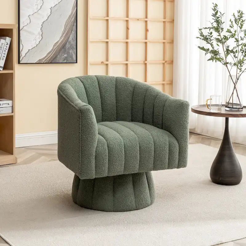 Sedia a botte girevole rotonda imbottita in velluto SEYNAR Modern Glam