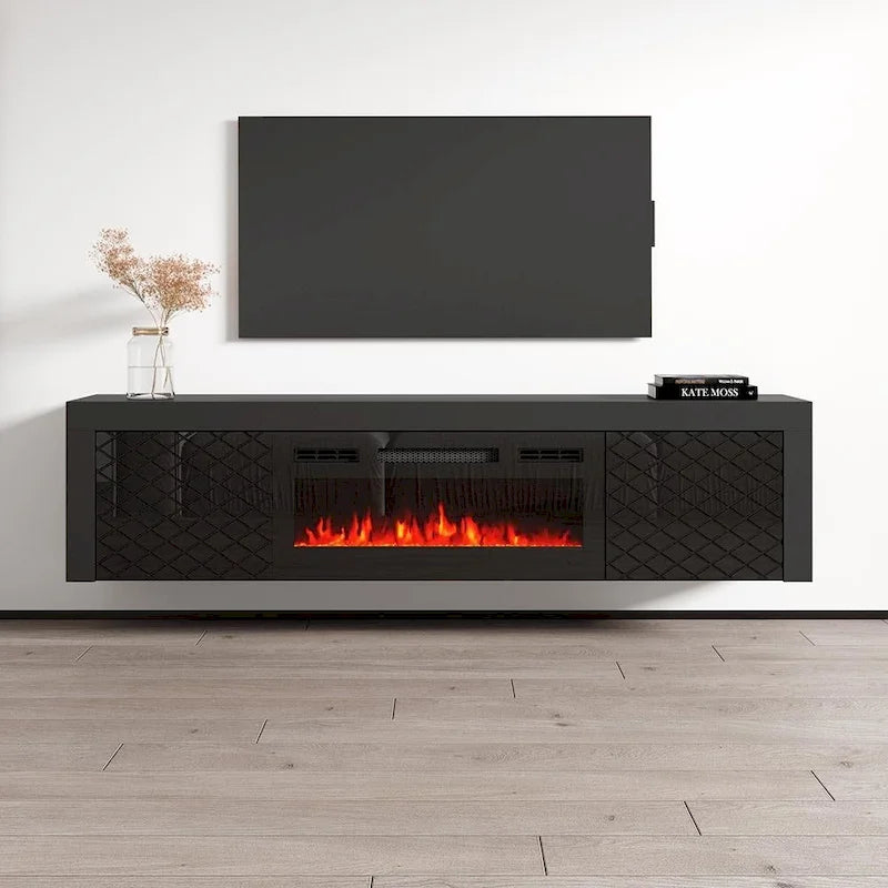 Meuble TV avec cheminée électrique Dia BL-EF 71