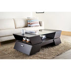 Tavolino da caffè Anjin Enzo contemporaneo con inserto in vetro da 47 pollici bicolore a 1 ripiano di Furniture of America