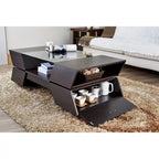 Tavolino da caffè Anjin Enzo contemporaneo con inserto in vetro da 47 pollici bicolore a 1 ripiano di Furniture of America