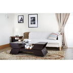 Tavolino da caffè Anjin Enzo contemporaneo con inserto in vetro da 47 pollici bicolore a 1 ripiano di Furniture of America