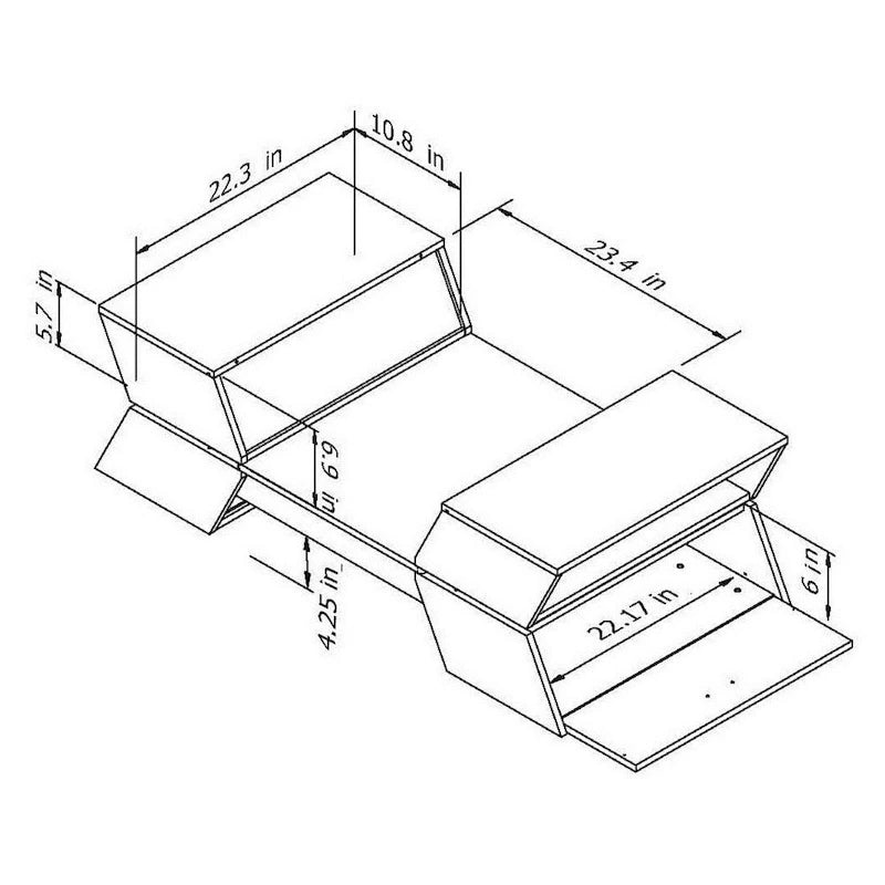 Tavolino da caffè Anjin Enzo contemporaneo con inserto in vetro da 47 pollici bicolore a 1 ripiano di Furniture of America