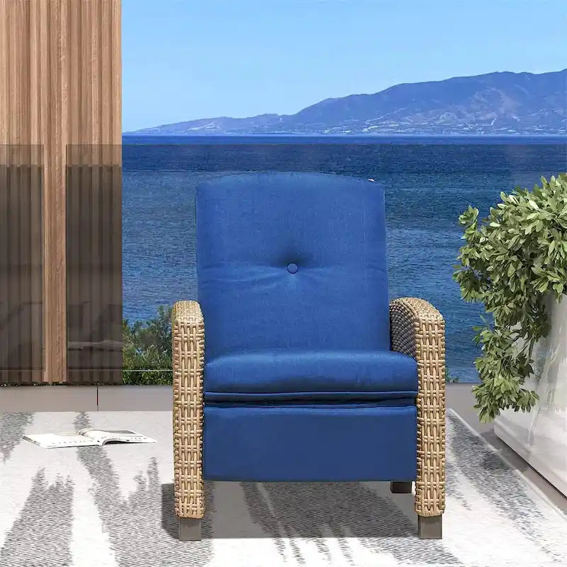 Sedia da giardino reclinabile in vimini per tutte le stagioni