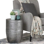 WYNDENHALL Jean 15 Wide Tribal Pattern Metal Accent Table & Assembled - 15w x 15 d x 20 h