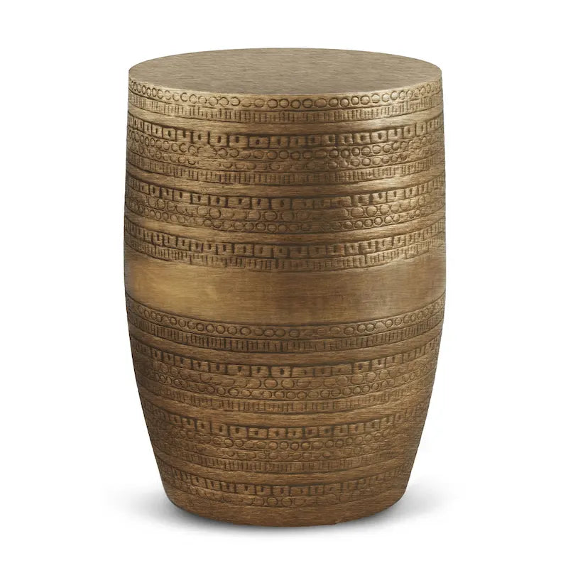 WYNDENHALL Jean Tavolino con accenti in metallo con motivo tribale, larghezza 15 e assemblato - 15w x 15d x 20h