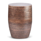 WYNDENHALL Jean Tavolino con accenti in metallo con motivo tribale, larghezza 15 e assemblato - 15w x 15d x 20h