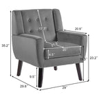 Set di 2 Poltrone Accent in Velluto per Soggiorno, Poltrona Imbottita