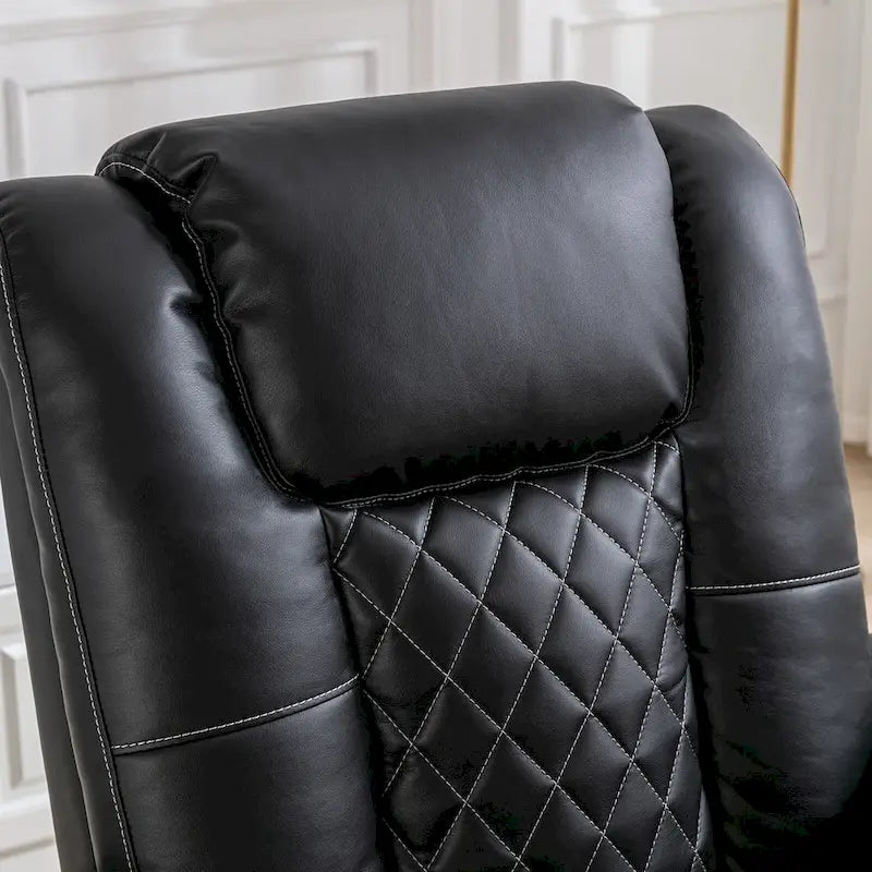 Poltrona reclinabile elettrica in pelle con porte USB e portabicchieri
