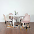 Set da pranzo contemporaneo 5 pezzi Roundhill Furniture Lassan, tavolo rotondo bianco e 4 sedie