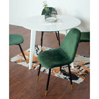 Set da pranzo contemporaneo 5 pezzi Roundhill Furniture Lassan, tavolo rotondo bianco e 4 sedie