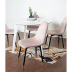 Set da pranzo contemporaneo 5 pezzi Roundhill Furniture Lassan, tavolo rotondo bianco e 4 sedie