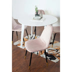 Set da pranzo contemporaneo 5 pezzi Roundhill Furniture Lassan, tavolo rotondo bianco e 4 sedie