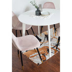 Set da pranzo contemporaneo 5 pezzi Roundhill Furniture Lassan, tavolo rotondo bianco e 4 sedie
