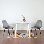 Set da pranzo contemporaneo 5 pezzi Roundhill Furniture Lassan, tavolo rotondo bianco e 4 sedie