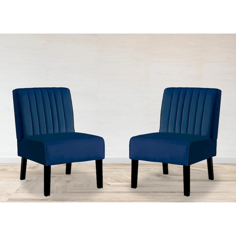 US Pride Nightingale Set di 2 sedie accentate in velluto a righe posteriori
