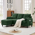 Divano componibile moderno da 77,36 pollici con pouf reversibile e tasca portaoggetti laterale