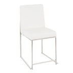 Sedia da pranzo Silver Orchid Forrest con schienale alto in acciaio inossidabile (Set di 2)