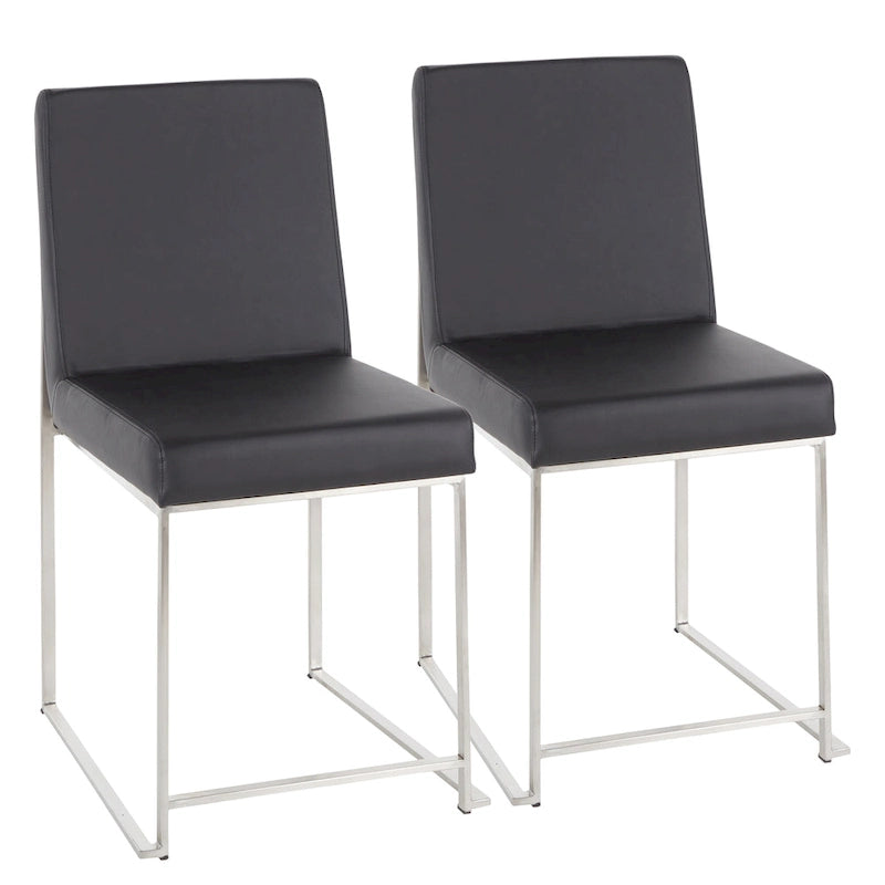 Sedia da pranzo Silver Orchid Forrest con schienale alto in acciaio inossidabile (Set di 2)