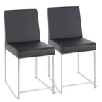 Sedia da pranzo Silver Orchid Forrest con schienale alto in acciaio inossidabile (Set di 2)