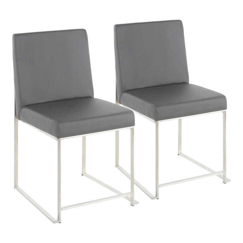 Sedia da pranzo Silver Orchid Forrest con schienale alto in acciaio inossidabile (Set di 2)