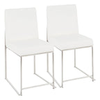 Sedia da pranzo Silver Orchid Forrest con schienale alto in acciaio inossidabile (Set di 2)