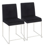 Sedia da pranzo Silver Orchid Forrest con schienale alto in acciaio inossidabile (Set di 2)