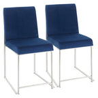 Sedia da pranzo Silver Orchid Forrest con schienale alto in acciaio inossidabile (Set di 2)