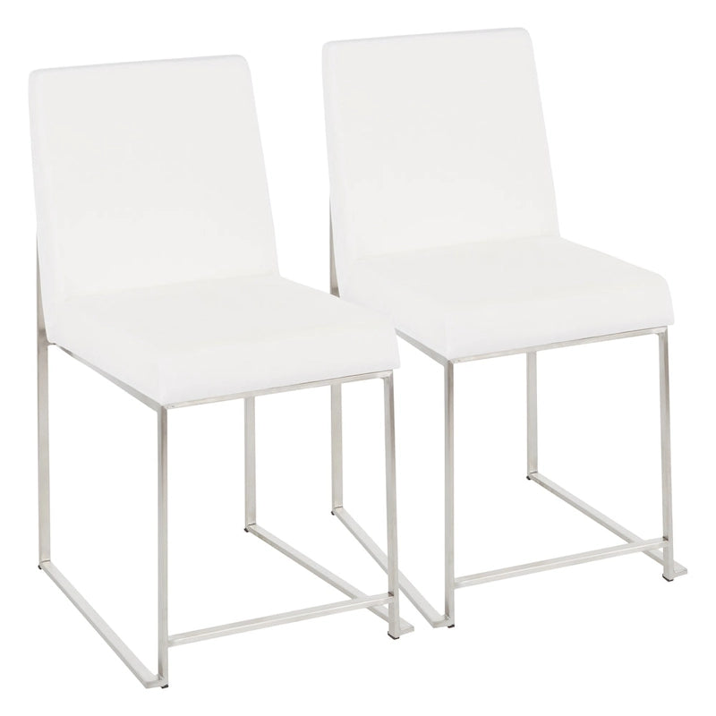 Sedia da pranzo Silver Orchid Forrest con schienale alto in acciaio inossidabile (Set di 2)