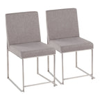 Sedia da pranzo Silver Orchid Forrest con schienale alto in acciaio inossidabile (Set di 2)