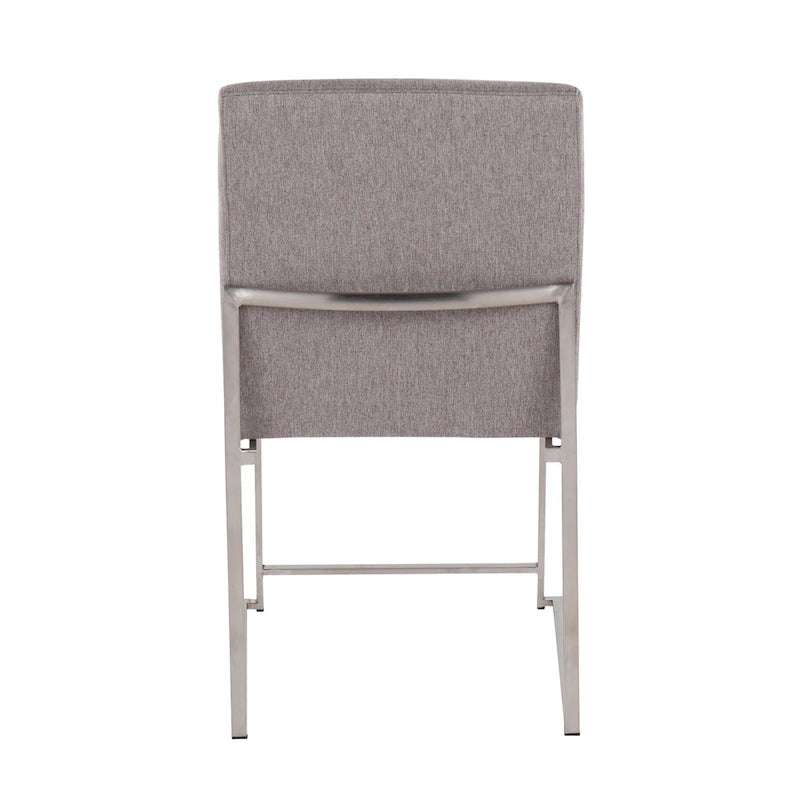 Sedia da pranzo Silver Orchid Forrest con schienale alto in acciaio inossidabile (Set di 2)