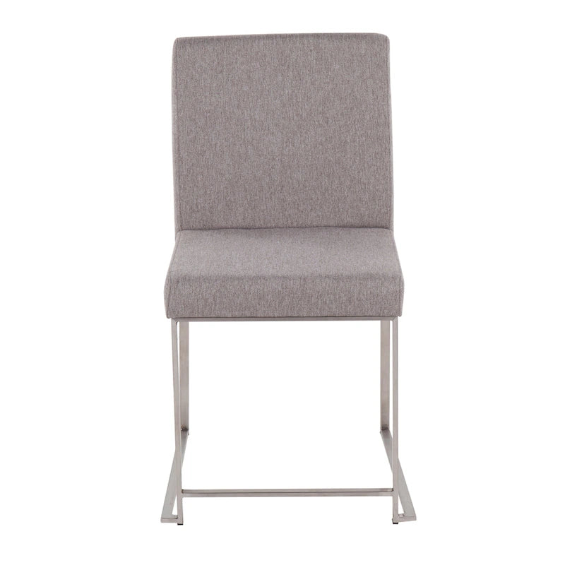 Sedia da pranzo Silver Orchid Forrest con schienale alto in acciaio inossidabile (Set di 2)