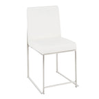 Sedia da pranzo Silver Orchid Forrest con schienale alto in acciaio inossidabile (Set di 2)