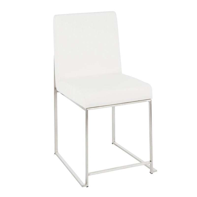 Sedia da pranzo Silver Orchid Forrest con schienale alto in acciaio inossidabile (Set di 2)