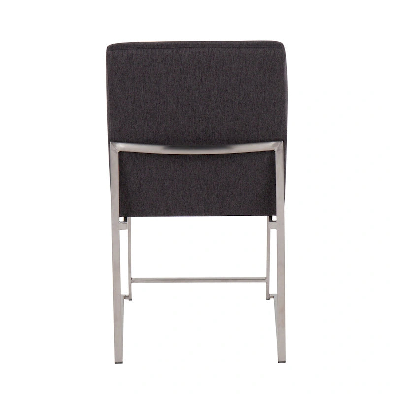 Sedia da pranzo Silver Orchid Forrest con schienale alto in acciaio inossidabile (Set di 2)