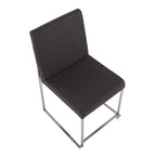Sedia da pranzo Silver Orchid Forrest con schienale alto in acciaio inossidabile (Set di 2)