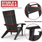 Sedie Adirondack da esterno WINSOON in HIPS per tutte le stagioni con portabicchieri (set da 4)
