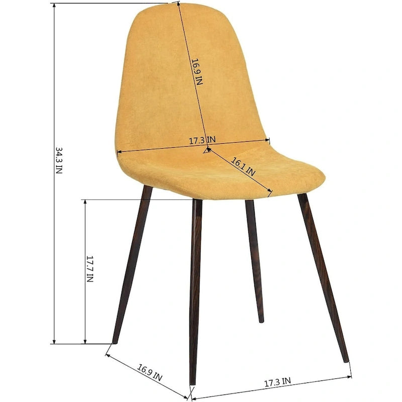HomyLin Set di 4 Sedie da Sala da Pranzo Imbottite in Tessuto con Schienale Basso Senza Braccioli