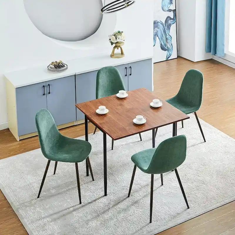 HomyLin Set di 4 Sedie da Sala da Pranzo Imbottite in Tessuto con Schienale Basso Senza Braccioli