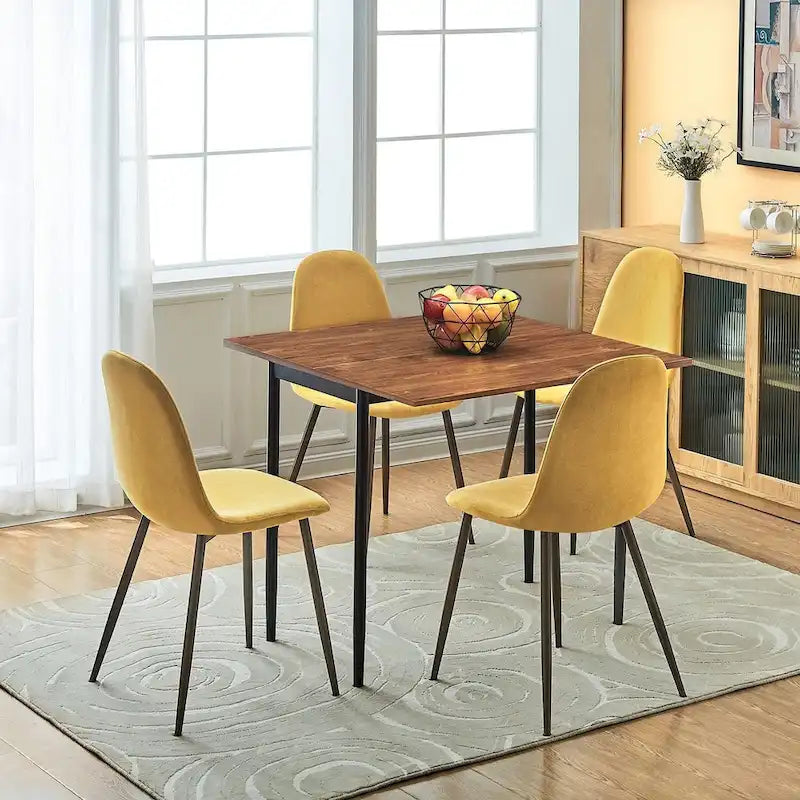HomyLin Set di 4 Sedie da Sala da Pranzo Imbottite in Tessuto con Schienale Basso Senza Braccioli