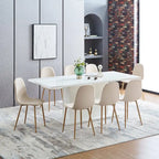 HomyLin Set di 4 Sedie da Sala da Pranzo Imbottite in Tessuto con Schienale Basso Senza Braccioli