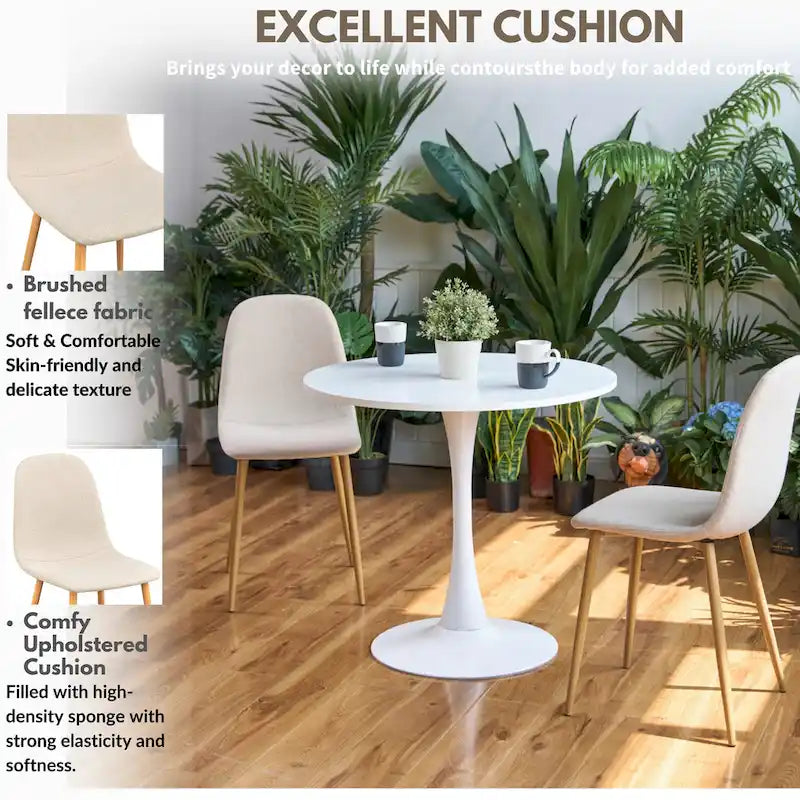 HomyLin Set di 4 Sedie da Sala da Pranzo Imbottite in Tessuto con Schienale Basso Senza Braccioli