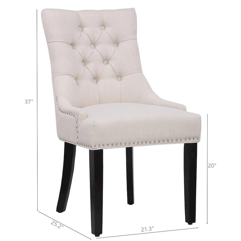 Sedia da pranzo imbottita Grandview Tufted (set da 2)
