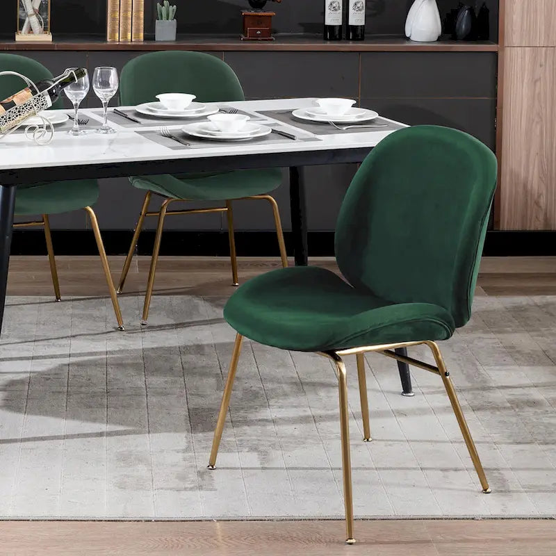 Sedia da pranzo Porthos Home Cace in velluto con gambe dorate