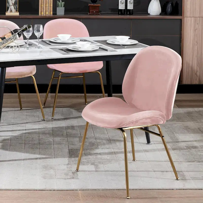 Sedia da pranzo Porthos Home Cace in velluto con gambe dorate