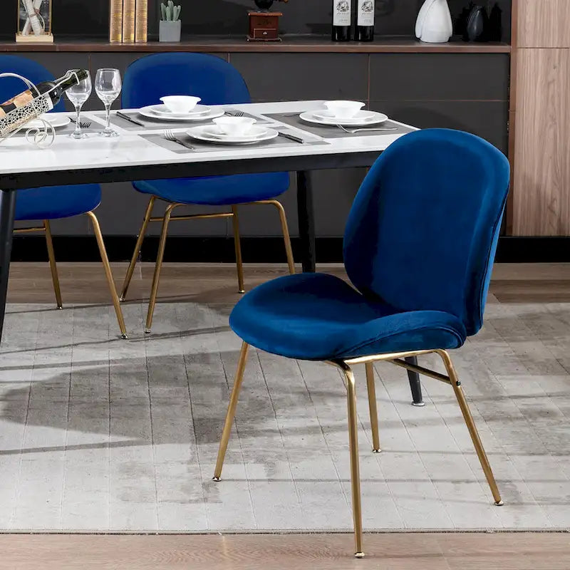 Sedia da pranzo Porthos Home Cace in velluto con gambe dorate