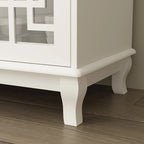 Credenza a buffet moderna con ante in vetro e struttura in legno stile colonico