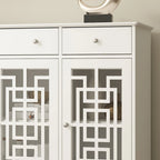 Credenza a buffet moderna con ante in vetro e struttura in legno stile colonico